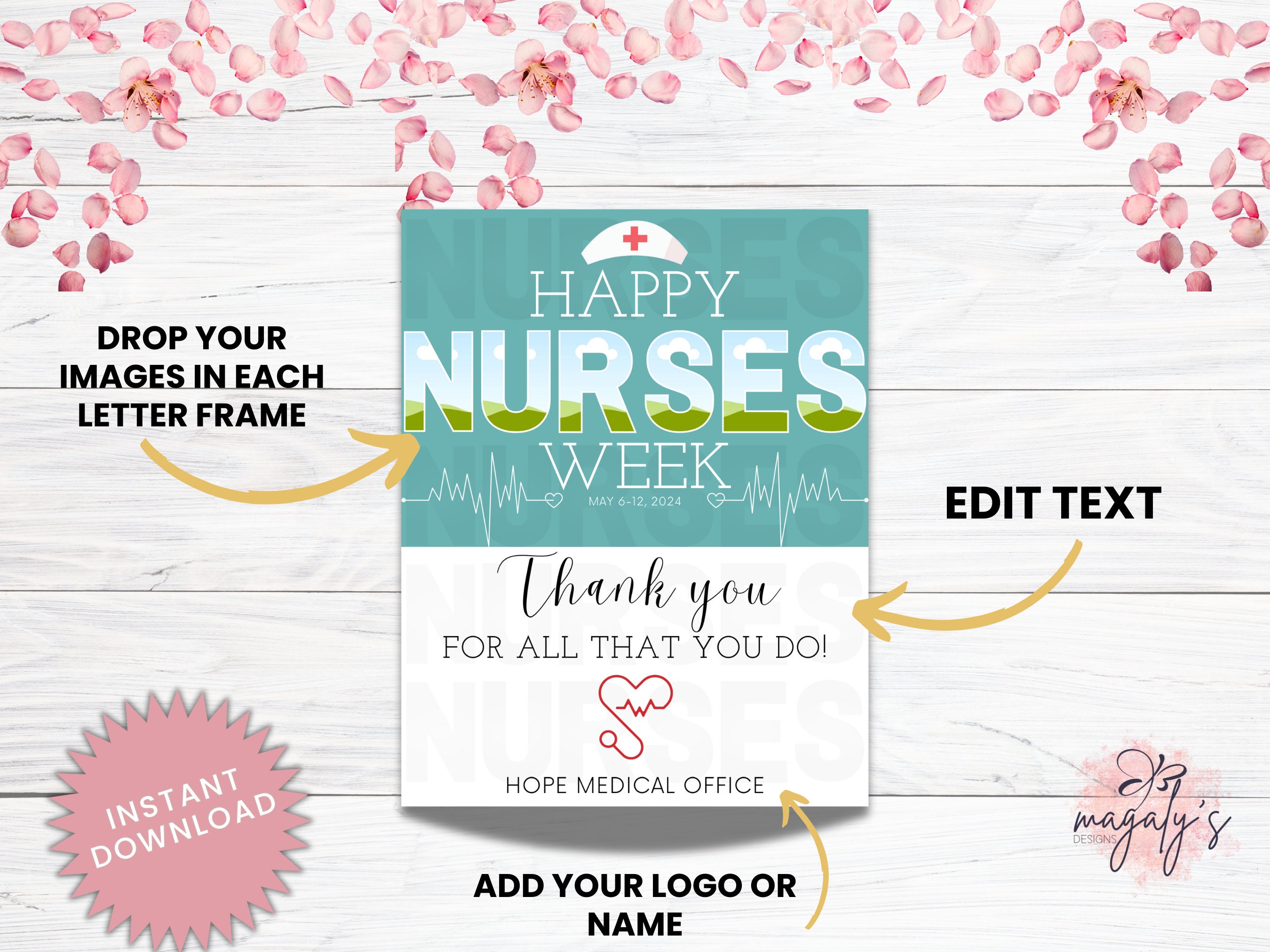 Nurses Week Flyer Happy Nurses Week Nurse Appreciation Editable Nurses