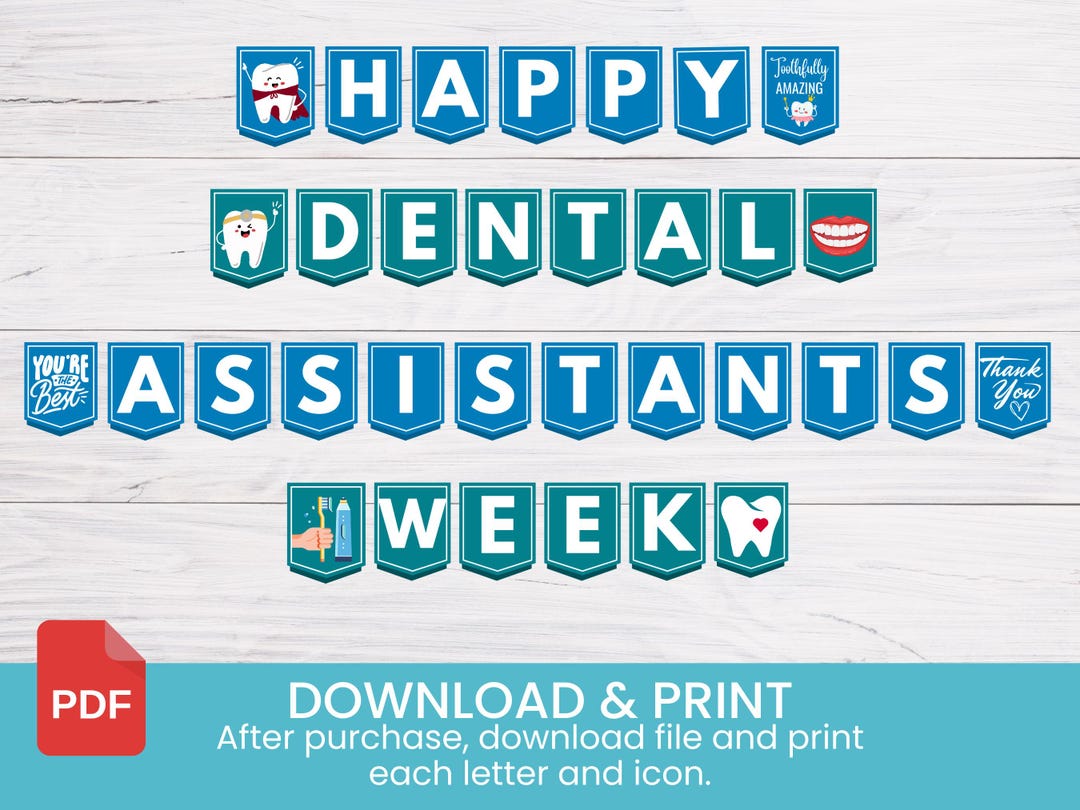 Happy Dental Assistants Week Banner I Printable Office Décor | Dental ...
