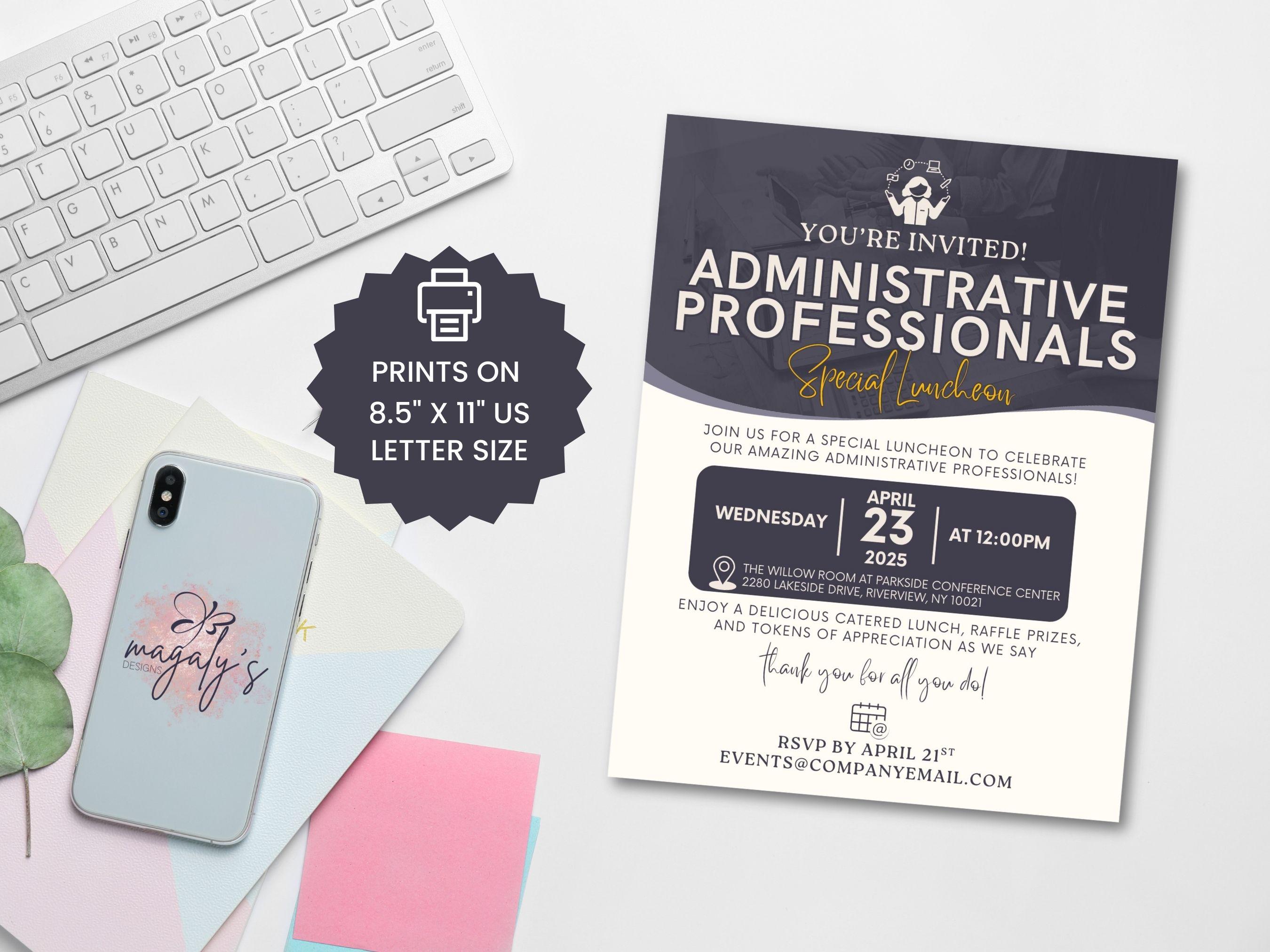 Administrative Professionals Event Flyer | Admin Appreciation ...