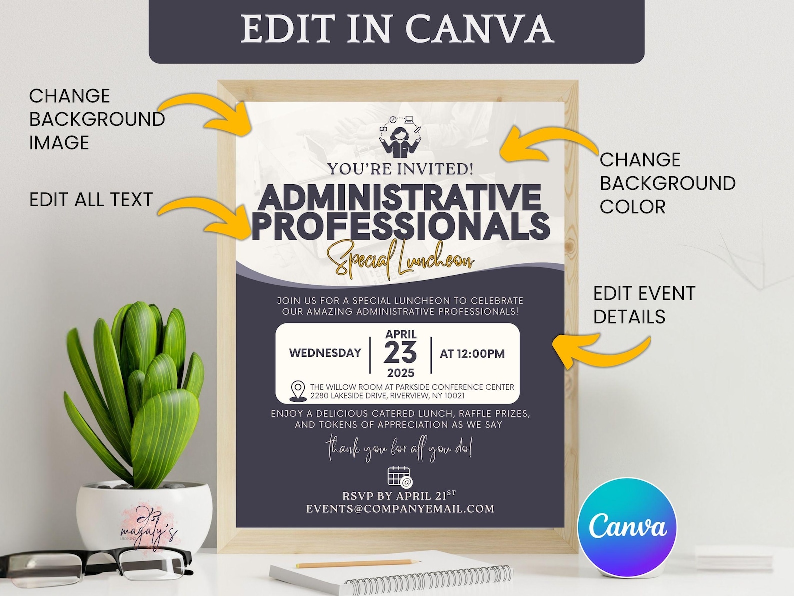 Administrative Professionals Event Flyer | Admin Appreciation ...