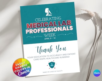 Medical Lab Professionals Week Flyer | Med Lab Thank You | National Lab Week | Healthcare Appreciation | Clinical Laboratory Technician