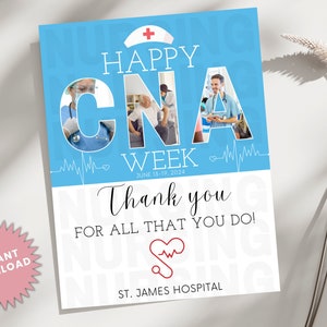 Happy CNA Week Flyer | Nursing Assistant Week | Nurse Appreciation | Editable Nurses Sign | National Certified Nursing Assistants Week