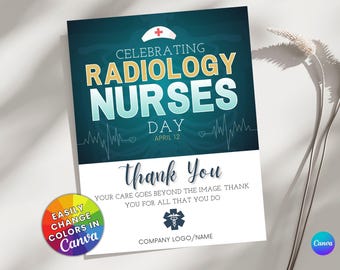 Radiology Nurses Thank You Flyer | Radiologic & Imaging Nurses Day Canva Template | Printable Nurse Appreciation Poster | Nurse Week