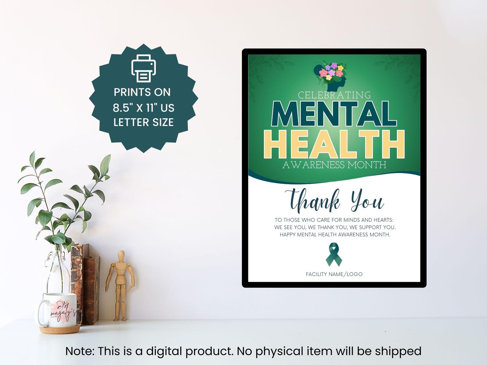 Mental Health Awareness Month Flyer Canva Template | Editable Thank You ...