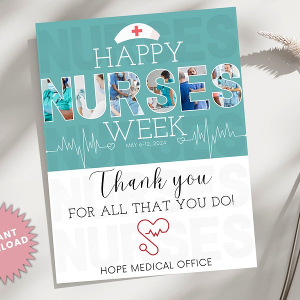 Nurses Week Flyer | Happy Nurses Week | Nurse Appreciation | Editable Nurses Sign | National Nurses Recognition Week