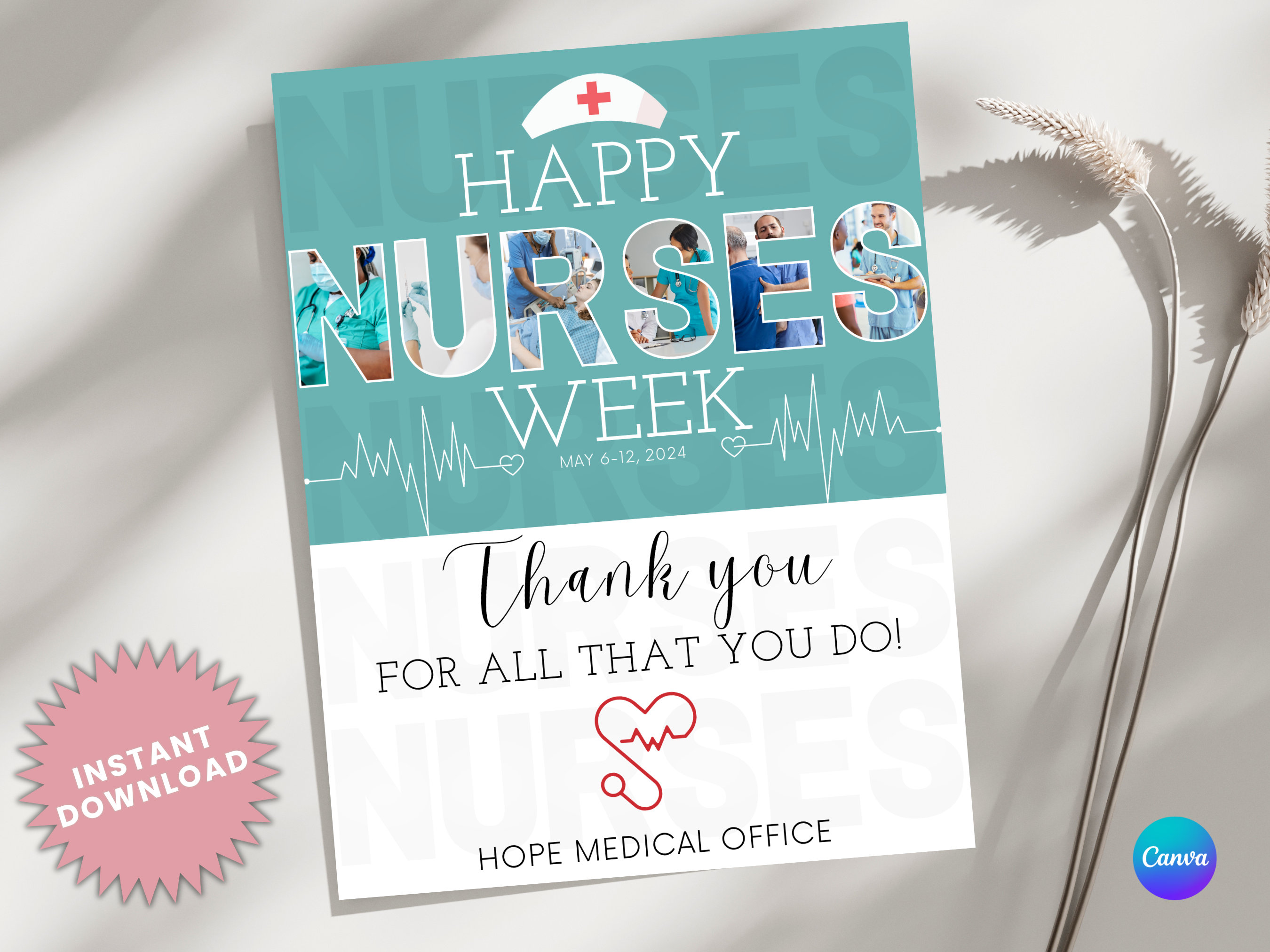 Nurses Week Flyer Happy Nurses Week Nurse Appreciation Editable Nurses