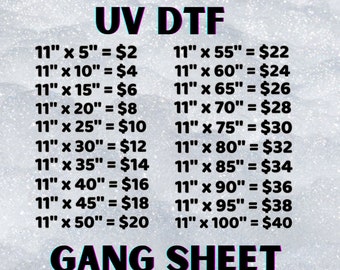 Dtf UV personalizado, Hoja de grupo a granel UVDtf, UVDtf personalizado, Hoja de grupo a granel, Transferencias UV Dtf, Impresión de hoja de grupo UV, Transferencias Uv dtf personalizadas