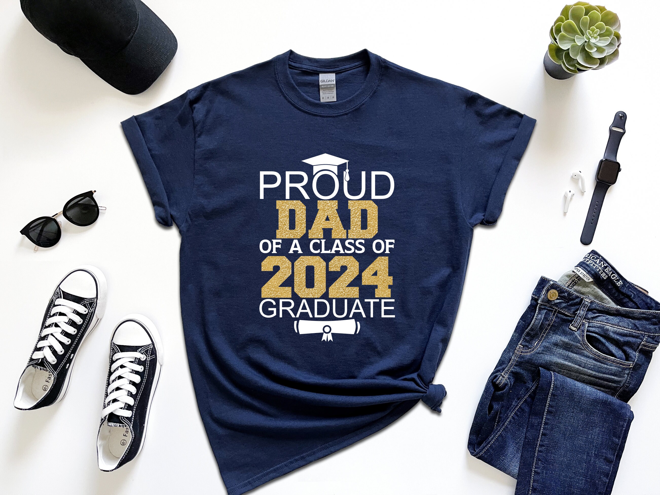 Proud Of A Class Of 2024 Graduate Gold Shirt,Proud Custom 2024 Tshirt,Proud Family Shirt,Custom Proud 2024 Graduate,Senior 2024 Tee,Glitter