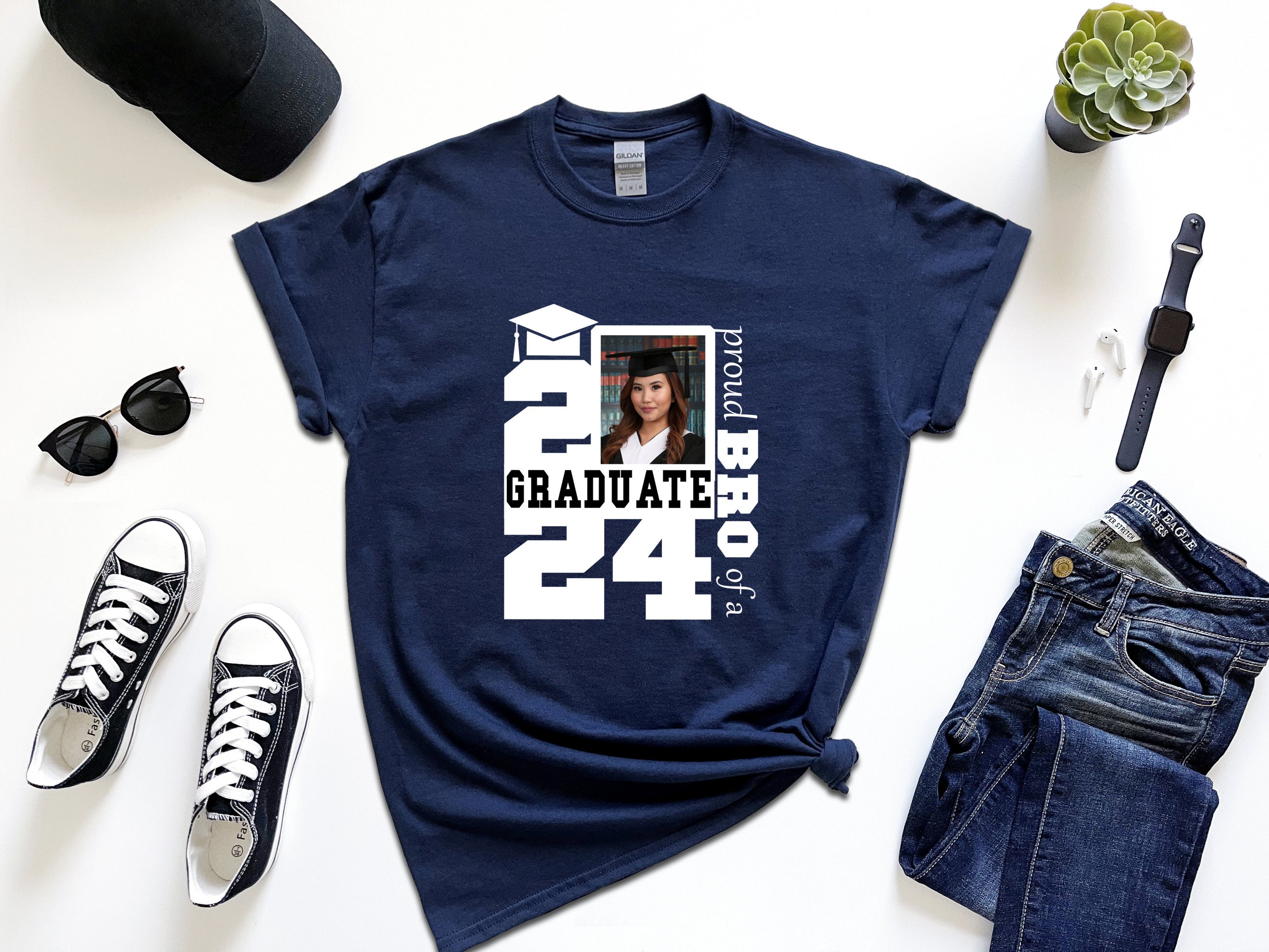 Proud Family Graduation 2024 Photo Shirt,Proud Custom Shirt,Personalized Graduation Family Shirts,Group Graduation Photo Shirt,Add The Photo