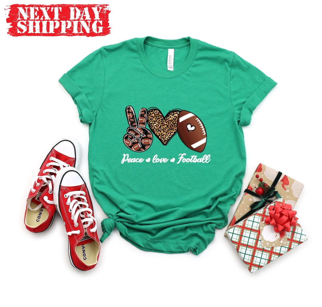 Peace Love Football Shirt, Football Lover Shirt for Women, Women