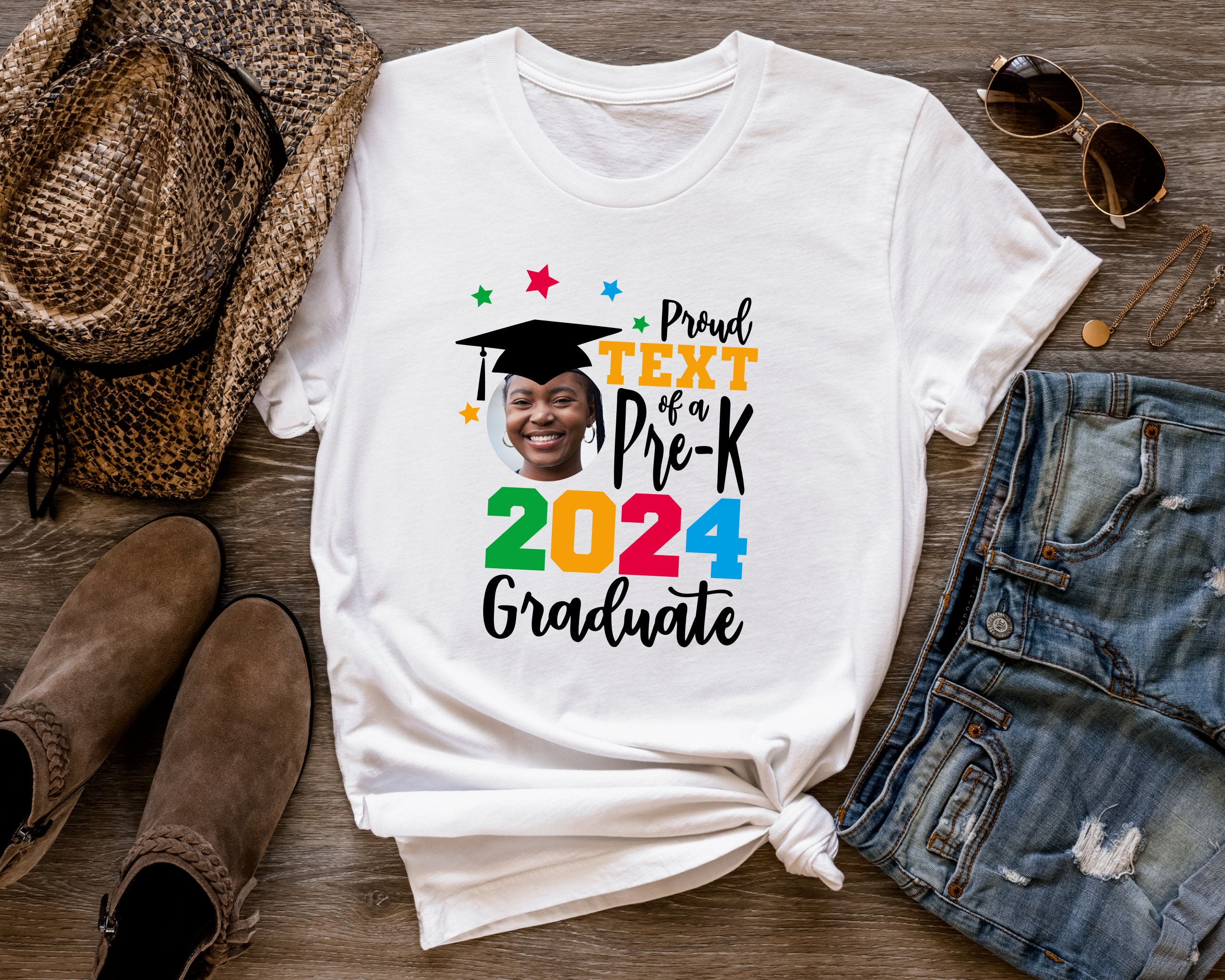 Personalized Proud Of A Pre-K 2024 Graduate Shirt, Add The Photo Proud Pre-K Shirt,Custom Family Proud Shirt,Family Graduation Shirt