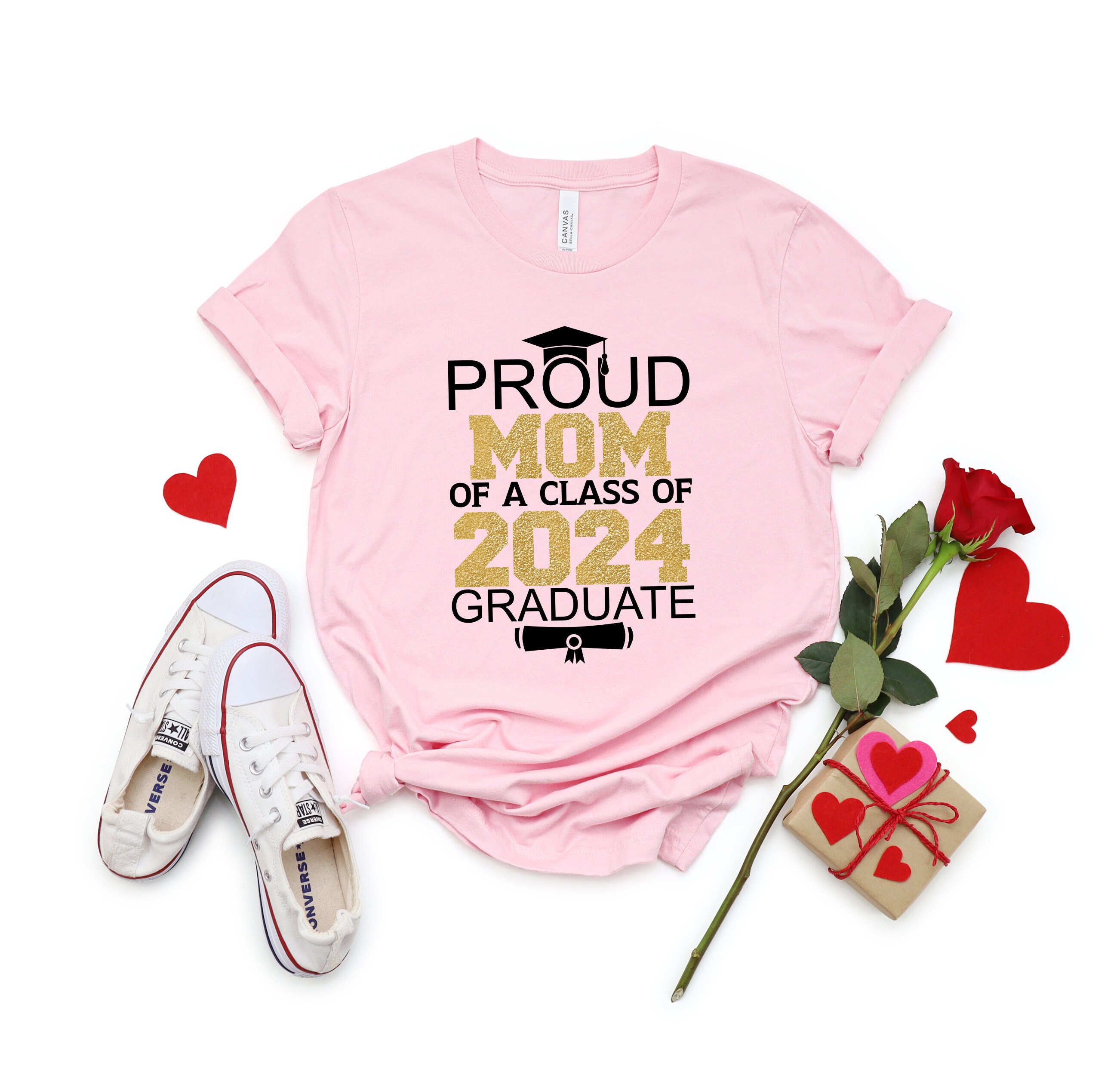 Proud Of A Class Of 2024 Graduate Gold Shirt,Proud Custom 2024 Tshirt,Proud Family Shirt,Custom Proud 2024 Graduate,Senior 2024 Tee,Glitter