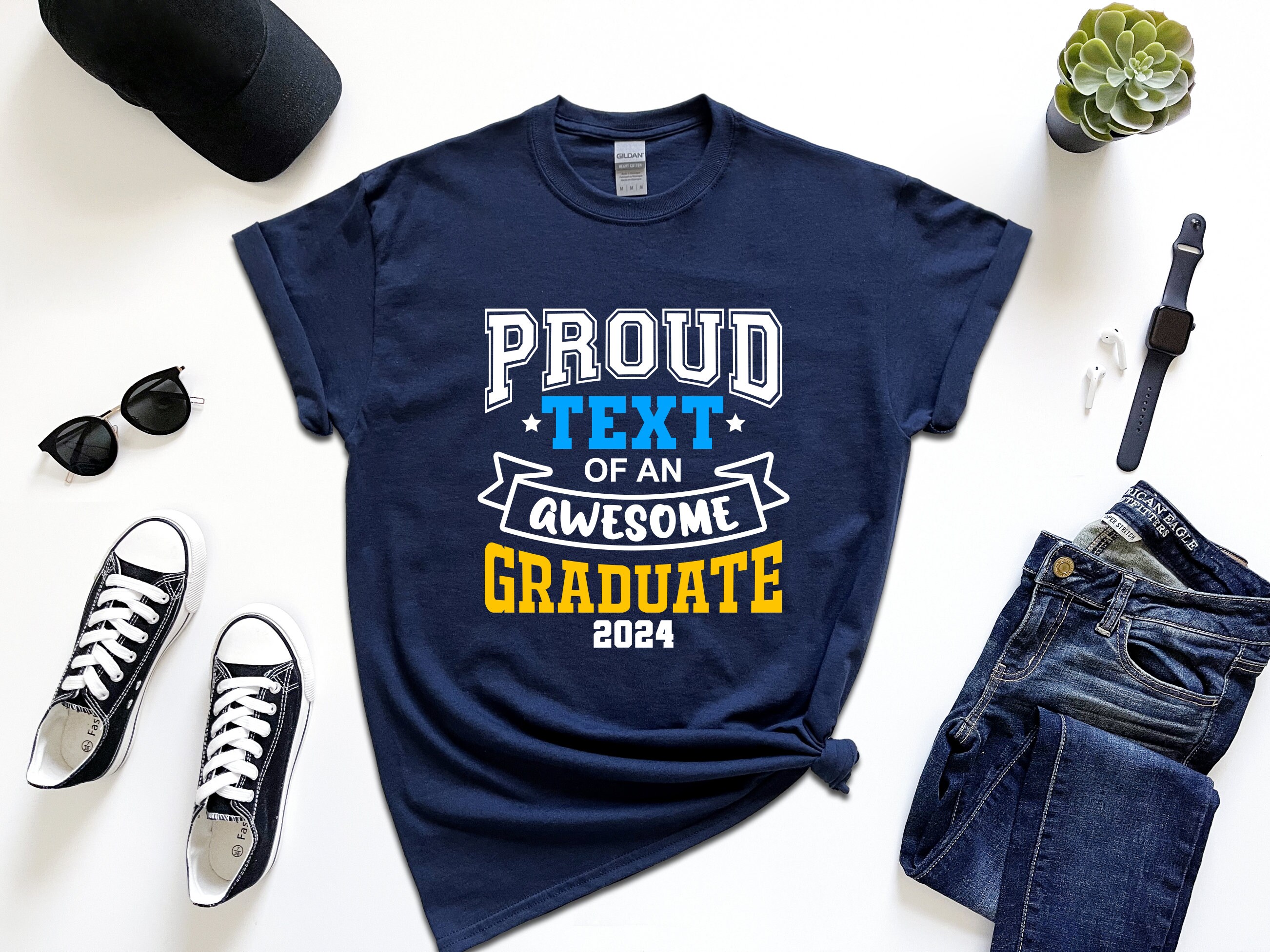 Proud Custom Of An Awesome Graduate 2024 Shirt,Custom Graduate Family Shirt,Proud Of A Shirt,Custom Graduate Shirt,Gratuation Custom Tee