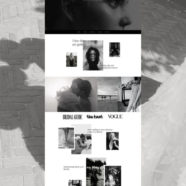 Black & White Showit Website Template For Photographers and other Service Providers