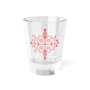 Papa Legba Mystique: Clear Glass Shot Glass - Elevate Your Spirits and Offerings with Spiritual Symbolism | Voodoo | Elegua