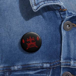 Baron Samedi Veve Metal Pin Buttons - Embody the Mystical Presence | Voodoo | Graveyards