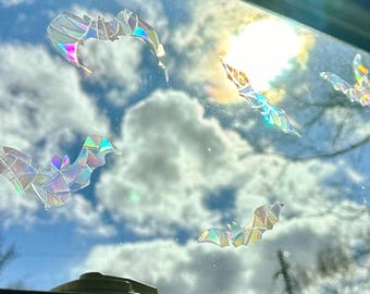 Bat Sun Catcher Window Cling, Suncatcher Pack, Animal Window Cling, Window Sun Catcher, Gift For Bat Lovers, Gift for Her, Rainbow Cling