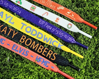 Lacets personnalisés avec image/nom/texte, lacets de chaussures faits main, lacets de chaussures élégants en toile, lacets de chaussures pour enfants, cadeaux créatifs pour marathon, cadeaux pour coureurs