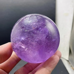 Beautiful 70mm Purple Amethyst Sphere, Rainbow Amethyst Ball, Purple Crystal Sphere, Quartz Ball, Amethyst Orb Sphere, 480g