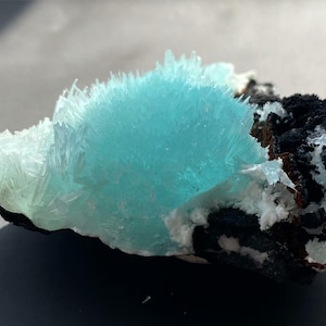 Beautiful Blue Aragonite Raw Stone, Natural Crystal from Yunnan, China, Mineral Specimen, Rough Aragonite, Rock Collector Gift