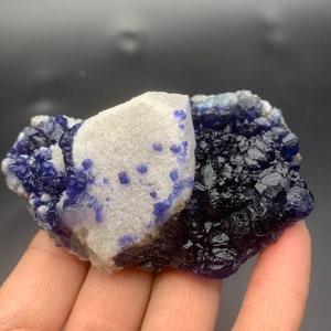 Beautiful Inner Mongolia Blueberry Fluorite Crystal, Huanggangliang Mine Fluorite, Window Fluorite Mineral Specimen, Chinese Mineral