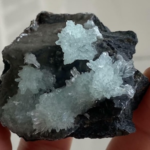 Beautiful Blue Aragonite Raw Stone, Natural Crystal from Yunnan, China, Mineral Specimen, Rough Aragonite, Rock Collector Gift