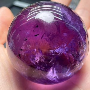 Beautiful 50mm Purple Amethyst Sphere, Amethyst Ball, Purple Crystal Sphere, Quartz Ball, Amethyst Orb Sphere, 175g