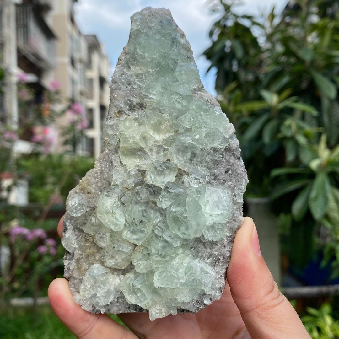 Beautiful Green Fluorite Crystal From Fujian, China, Green Cube Crystal ...