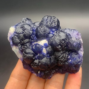 Beautiful Blueberry Fluorite Crystal from Huanggangliang Mine, Inner Mongolia, Blue Fluorite Mineral Specimen, Chinese Mineral