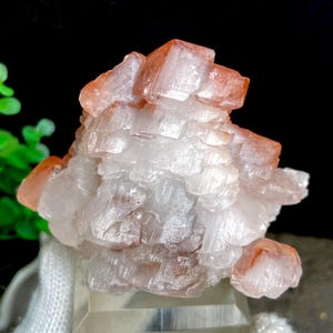 Beautiful Red Tower-Shape from Daye, Hubei, China, Orange Bladed Calcite, Mineral Specimens Calcite, 187g