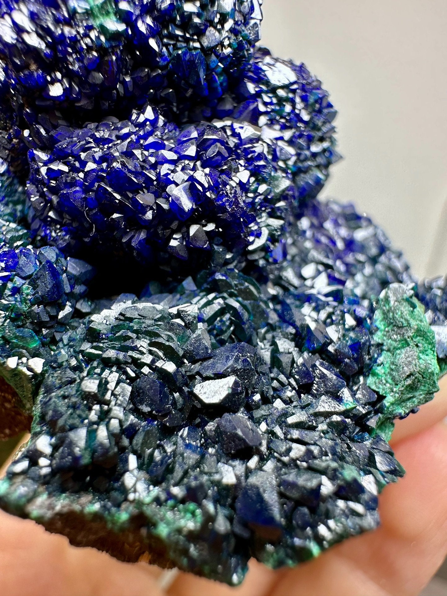 Lot De 5 Cristaux D’Azurite Et Malachite – Minéraux Italiens, Vert Et Bleu