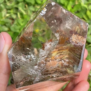 Beautiful All Seasons Phantom Quartz Obelisk, Green Garden Quartz Freeform, Ghost Quartz Crystal Point Freeform, Crystal Decoration, 310g