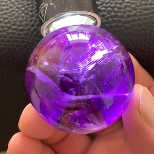 Beautiful 44mm Deep Purple Amethyst Sphere, Fingerprint Amethyst Ball, Purple Crystal Sphere, Mark Amethyst Orb Sphere, 117.4g