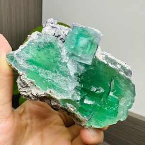 Beau cristal de fluorite verte YaoGangXian du Hunan, Chine, spécimen rare de grand cube, spécimens de cristal de fluorite, pièce de collection