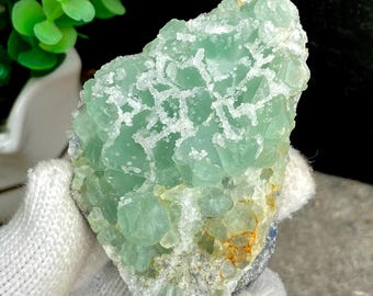 Sugar Fluorite, Green Fluorite from Fujian, China, Green Crystal Specimen, Fluorite Crystal Specimens, Collection Piece, 105g