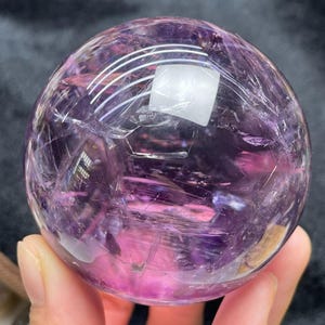 Beautiful 67mm Purple Amethyst Sphere, Amethyst Ball, Purple Crystal Sphere, Quartz Ball, Amethyst Orb Sphere