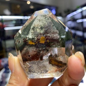 Beautiful All Seasons Phantom Quartz Obelisk, Green Garden Quartz Freeform, Ghost Quartz Crystal Point Freeform, Crystal Decoration, 142g