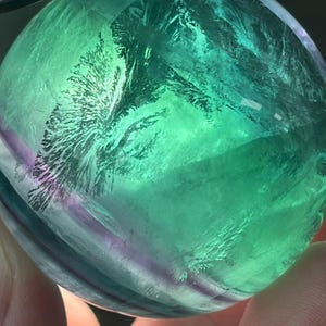 Beautiful 47mm Green Fluorite Sphere, One of a Kind Green Fluorite Crystal Ball, Quartz Crystal Sphere, Crystal Gifts, 177g