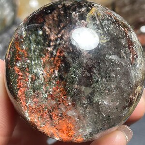 Beautilful 55mm Phantom Quartz Sphere, All Seasons Garden Quartz Orb, Lodolite Crystal Sphere, Shamans Dream Stone