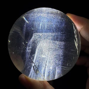 Beautiful 70mm Natural Blue Rutiles Crystal Shpere Ball, Clear Quartz Sphere from Brazil, Crystal Sphere, Blue Angel&#39;s Feathers, 470g