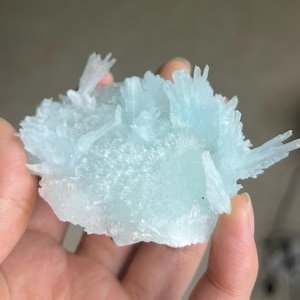 Beautiful Blue Aragonite Raw Stone, Natural Crystal from Yunnan, China, Mineral Specimen, Rough Aragonite, Rock Collector Gift