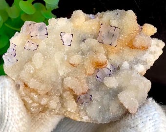 Amas de cubes en fluorite violette du Guizhou, Chine, couleur zonée, spécimen de cristal, spécimens de cristal de fluorite, 45 g