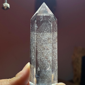 Beautiful Clear Quartz Tower with Blue Rutiles, Blue Needle Clear Crystal Wand, Blue Angel&#39;s Feathers Quartz, 71g
