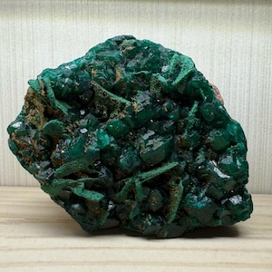 Beautiful Green Dioptase with Malachite from Mindouli, Congo, Dioptase Malachite Crystal Specimen, Mineral Specimen Collection