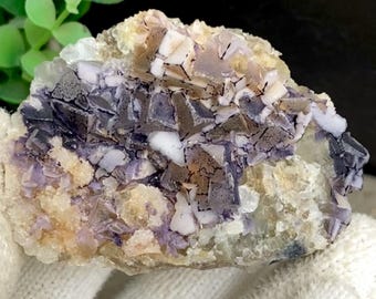 Amas de cubes en fluorite violette du Guizhou, Chine, couleur zonée, spécimen de cristal, spécimens de cristal de fluorite, 100 g
