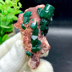 Beautiful Green Dioptase from Mindouli, Congo, Gemmy Dioptase Crystal Specimen, Mineral Specimen Collection, 59g