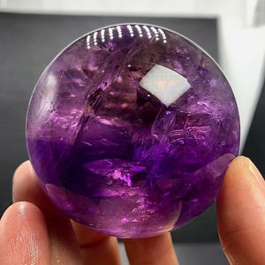 Schöne 61 mm lila Amethyst Kugel, Amethyst Kugel, lila Kristallkugel, Amethyst Kugel Kugel, 315g