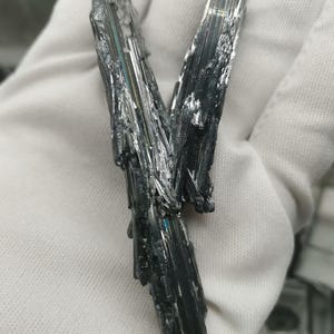 Beautiful Dark Blue Raw Stibnite Crystals from Lengshuijang, Hunan Province, China, Raw Minerals Stibnite Blade