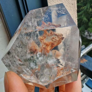 Beautiful Green Phantom Quartz Obelisk, Garden Quartz Freeform, Ghost Quartz Crystal Point Freeform, Crystal Decoration, 197g