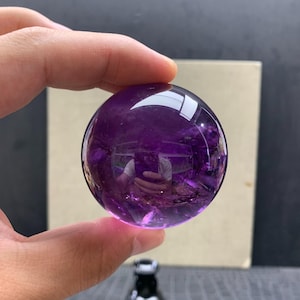 Beautiful 56mm Purple Amethyst Sphere, Amethyst Ball, Purple Crystal Sphere, Amethyst Orb Sphere, 243g